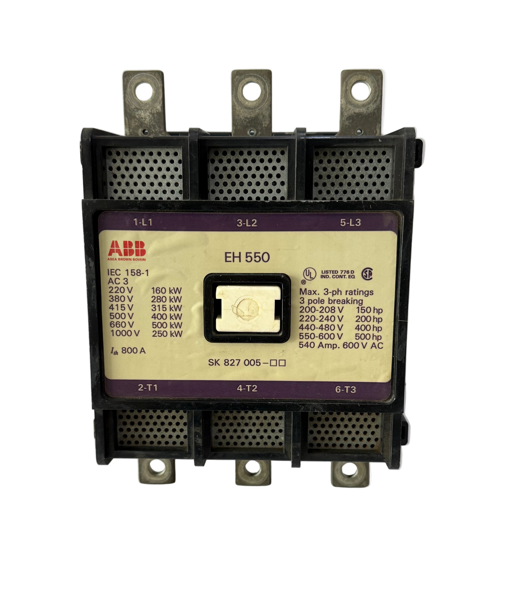 ABB EH550 800AMP 3 POLE BREAKING CONTACTOR