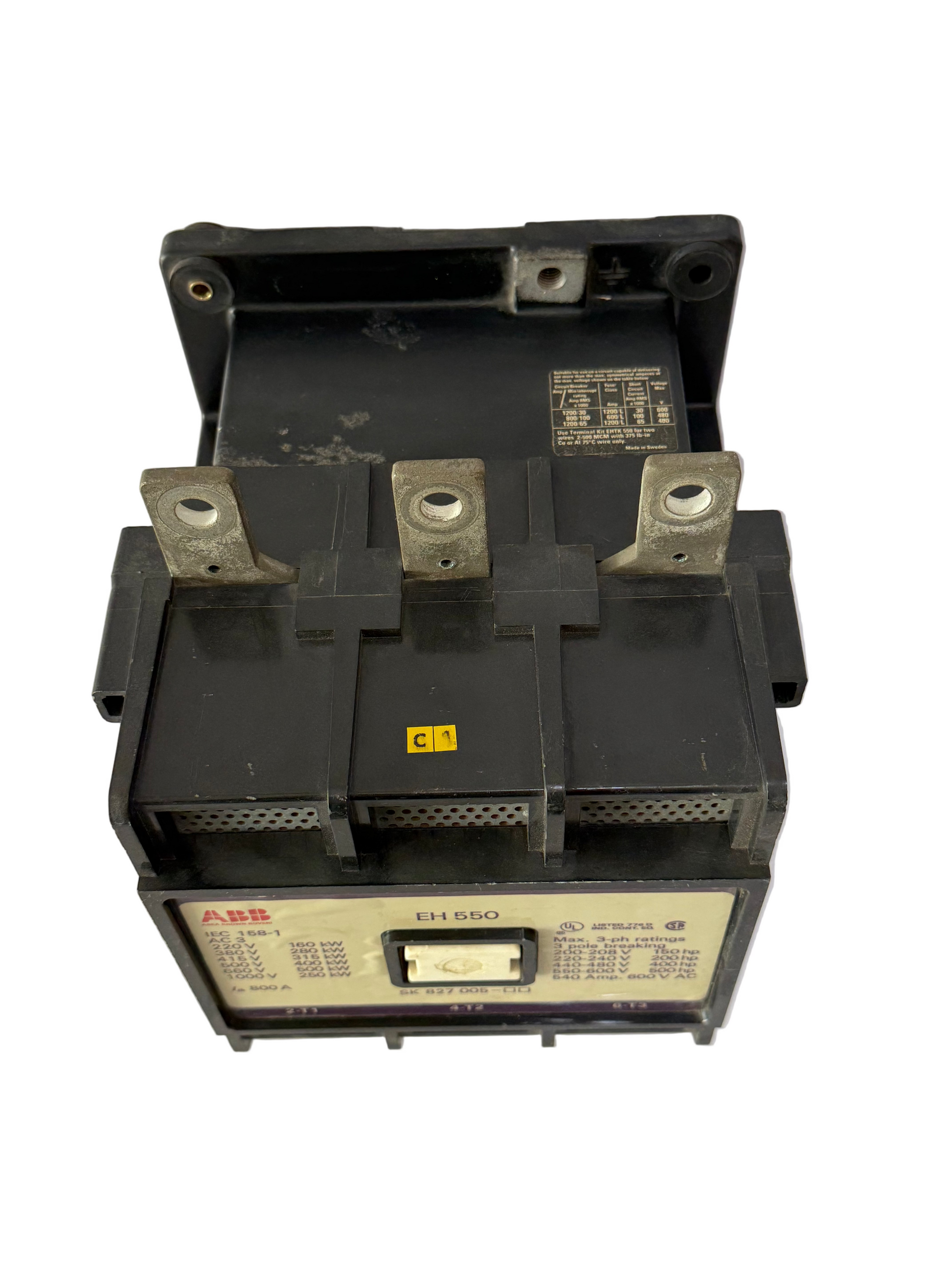 ABB EH550 800AMP 3 POLE BREAKING CONTACTOR
