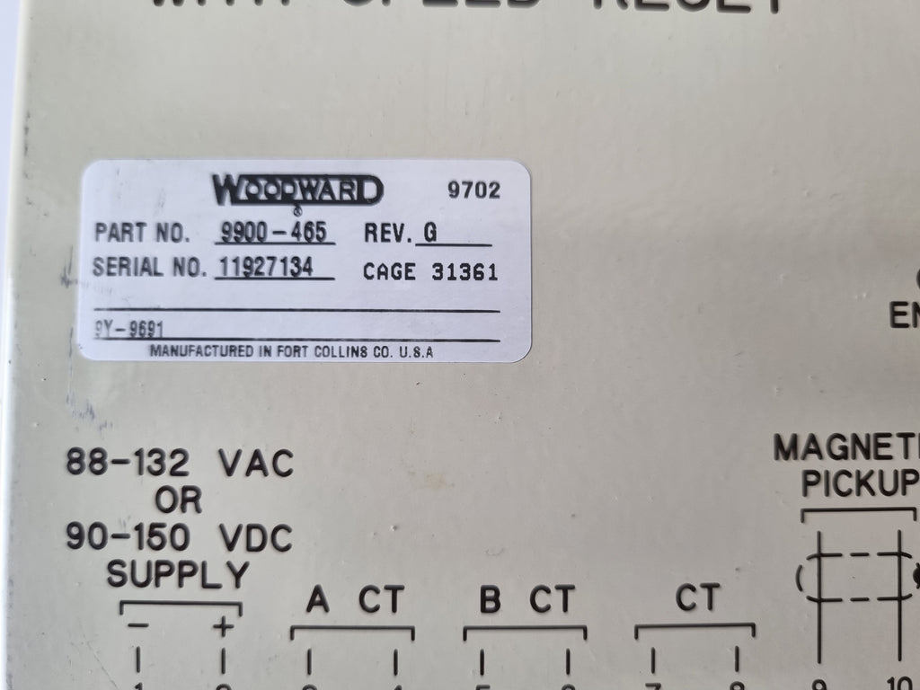 WOODWARD 9900-465 REV G LOAD PULSE SENSOR WITH SPEED RESET MODULE – USED