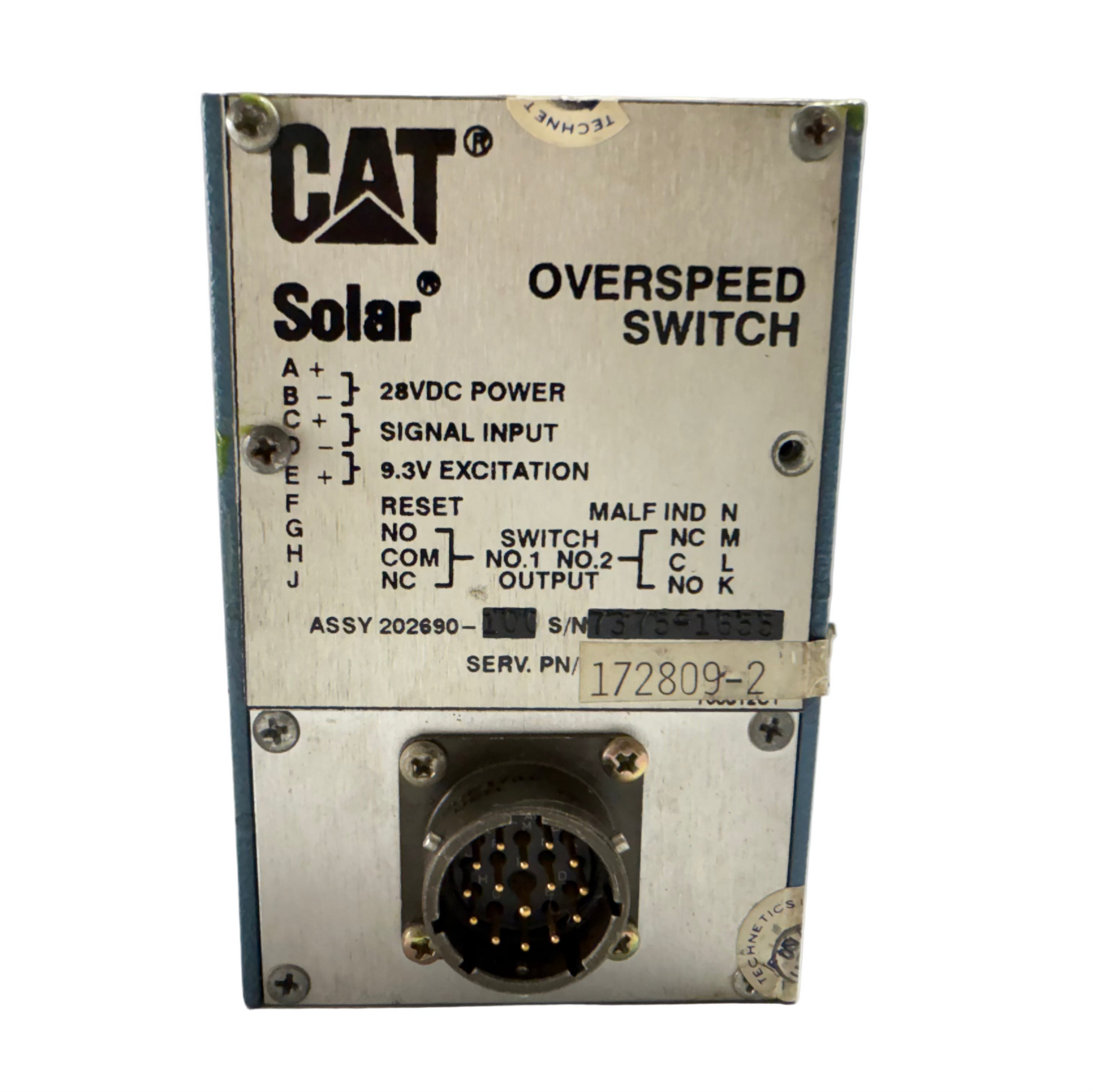 CAT SOLAR 202690-100 OVERSPEED SWITCH 172809-2