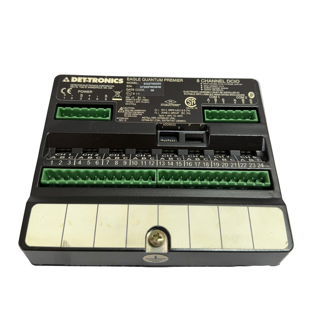 DET-TRONICS EQ3700DW DISRETE INPUT/OUTPUT MODULE 8 CHANNEL DCIO