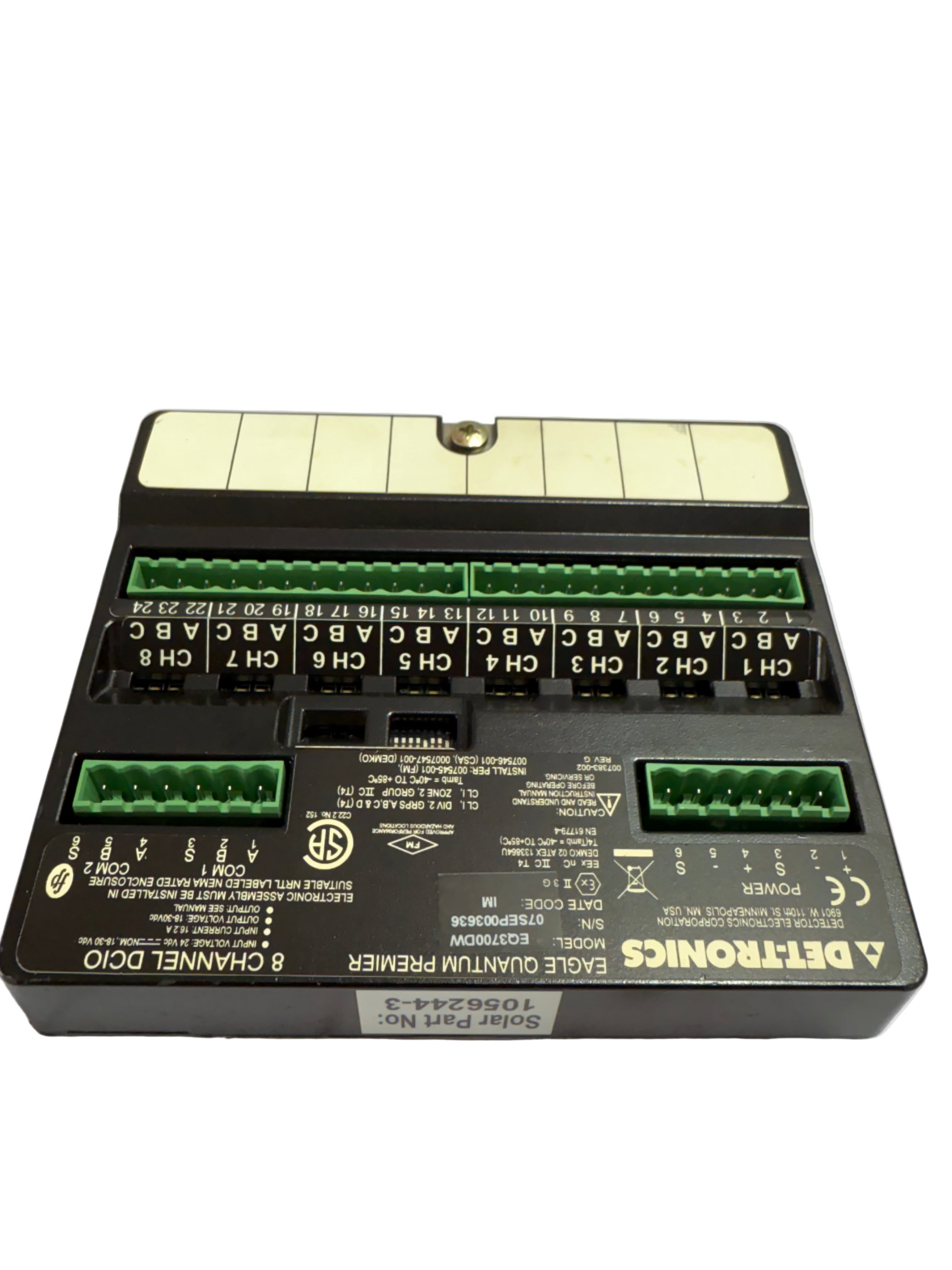 DET-TRONICS EQ3700DW DISRETE INPUT/OUTPUT MODULE 8 CHANNEL DCIO