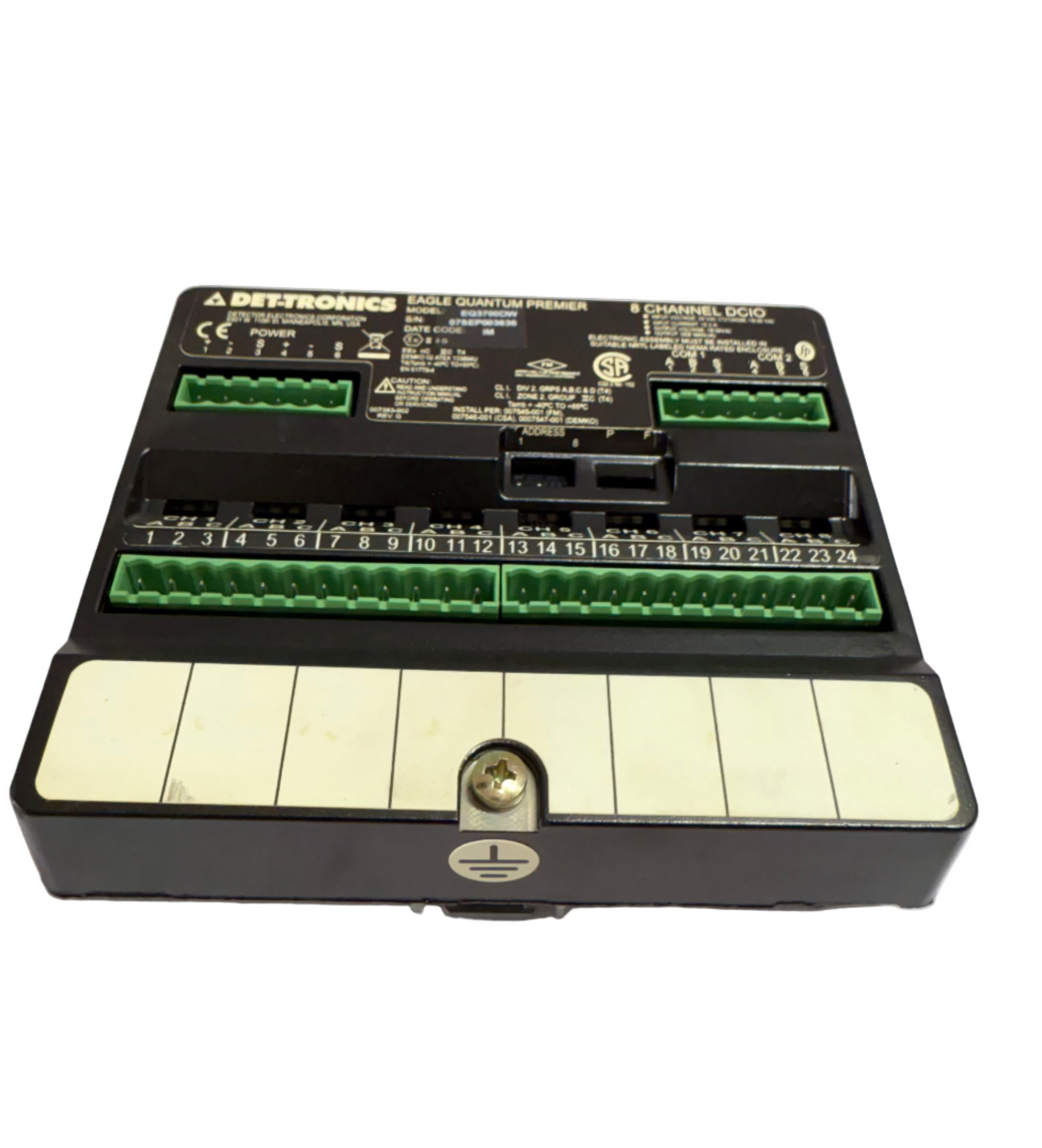 DET-TRONICS EQ3700DW DISRETE INPUT/OUTPUT MODULE 8 CHANNEL DCIO