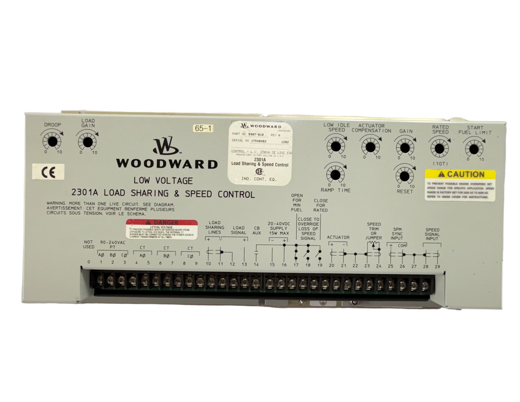 WOODWARD 9907-018 LOW VOLTAGE 2301A LOAD SHARING & SPEED CONTROL REV H