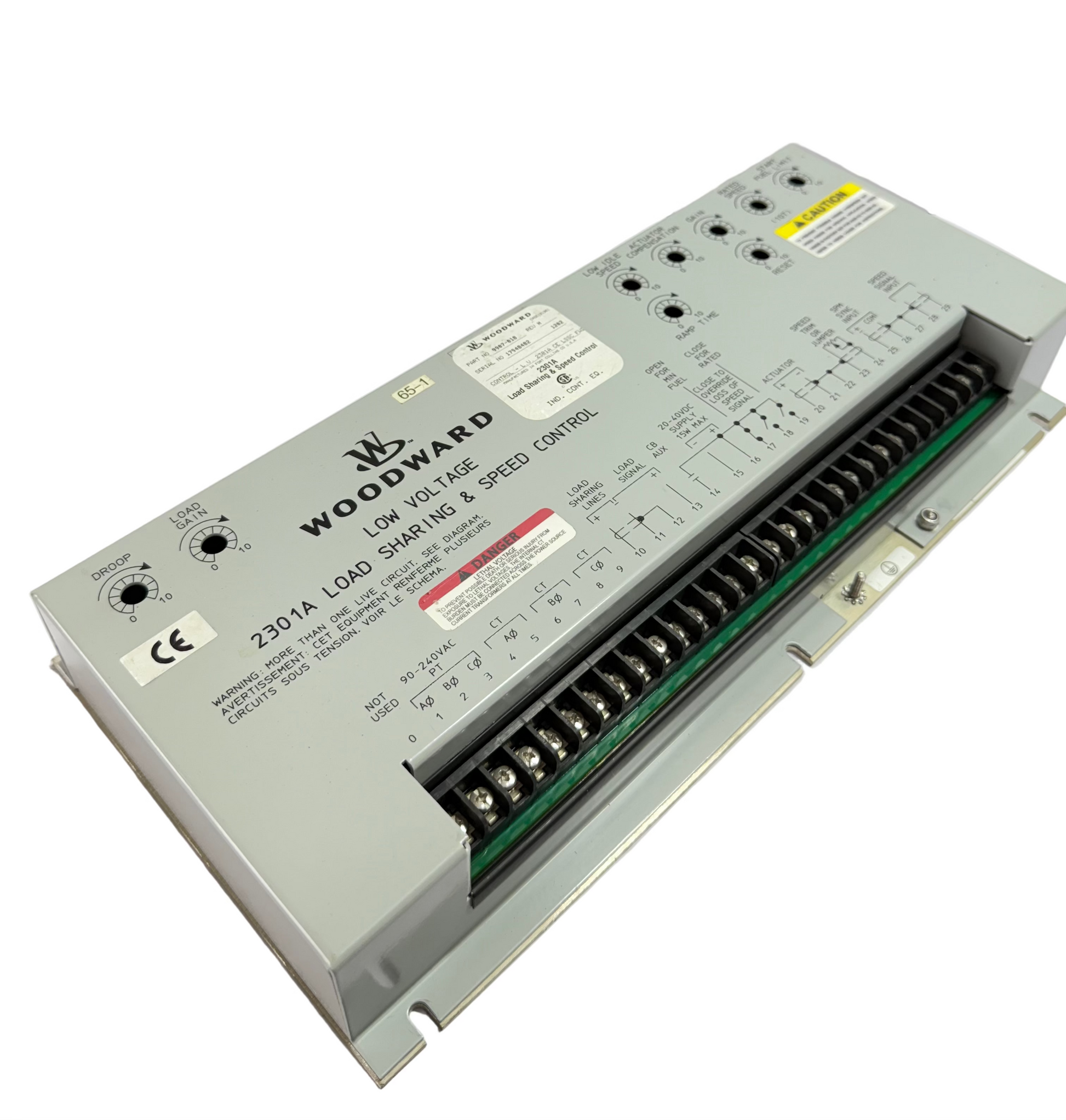 WOODWARD 9907-018 LOW VOLTAGE 2301A LOAD SHARING & SPEED CONTROL REV H