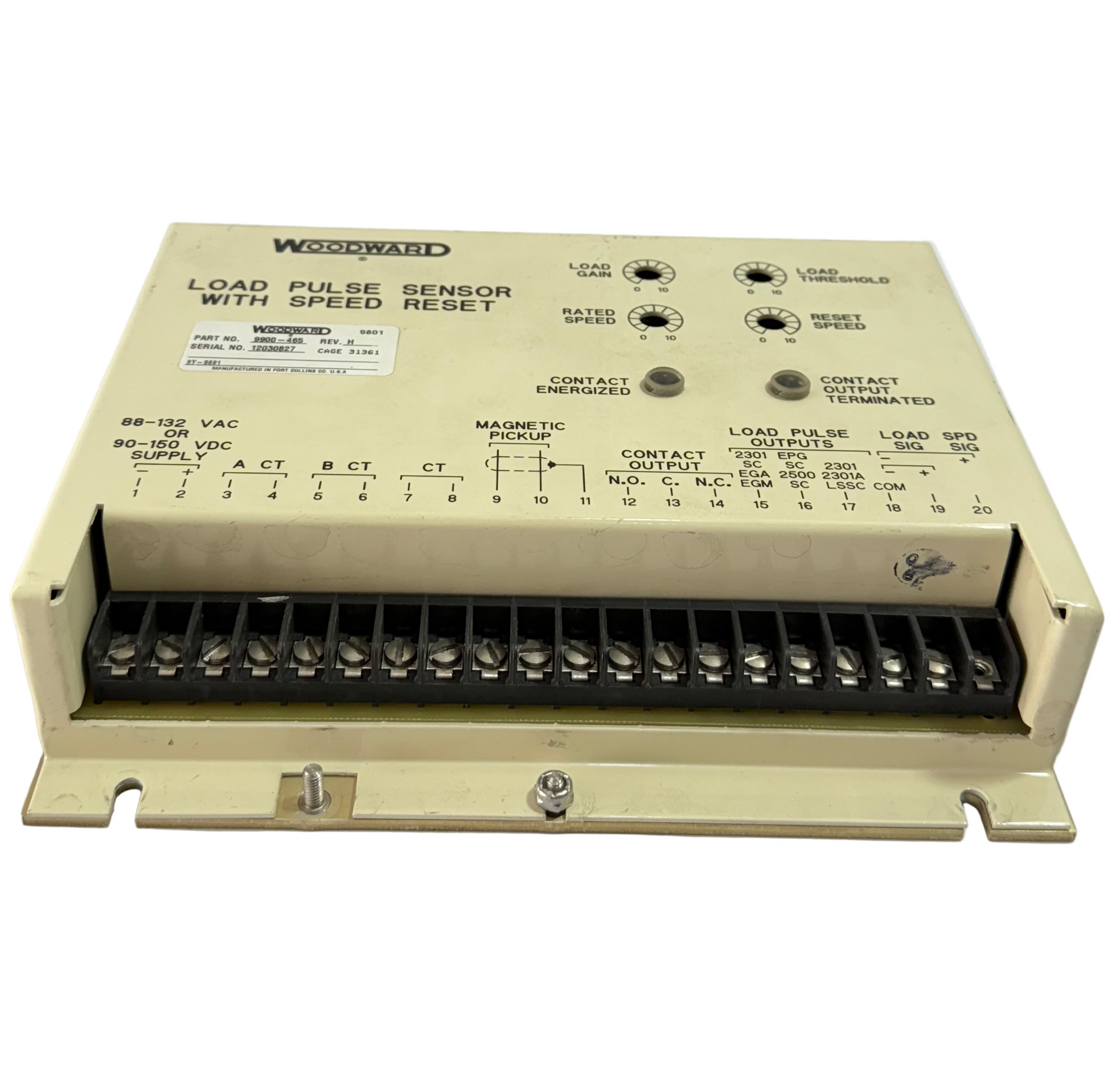 WOODWARD 9900-465 REV.H LOAD PLUS SENSOR WITH SPEED RESET