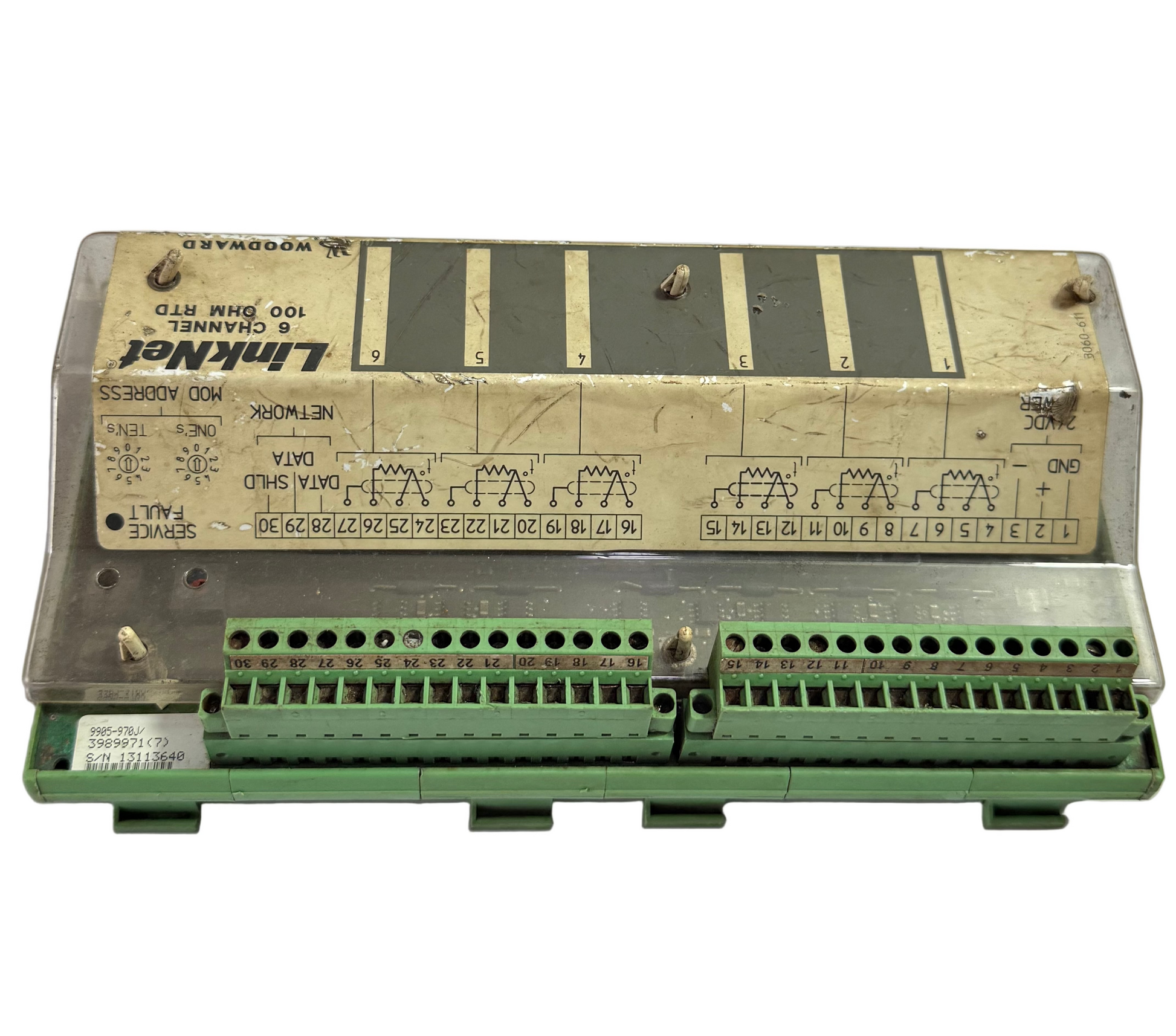 WOODWARD 9905-971 REV.J LINKNET 16 CHANNEL DISCRETE  MODULE