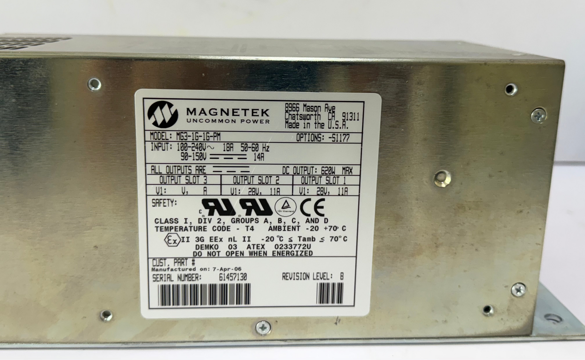 MAGNETEK MG3-1G-1G-PM POWER SUPPLY